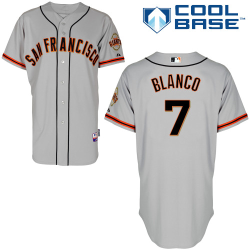 Gregor Blanco #7 Youth Baseball Jersey-San Francisco Giants Authentic Road 1 Gray Cool Base MLB Jersey